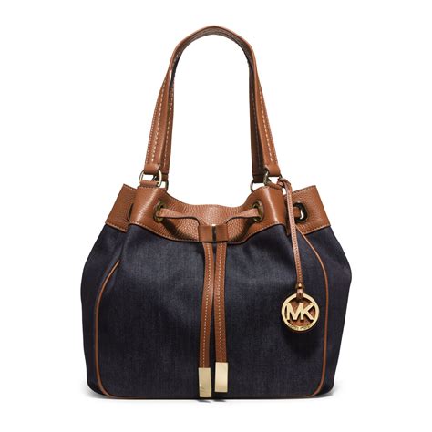 michael kors black and blue handbag|michael kors blue denim purse.